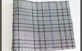 Vải bố ca rô (BCR02504) - Họa tiết sọc trắng đen - Khổ vải 1.6 mét