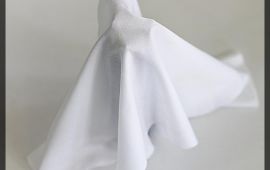 Vải poly (PL02801) - Màu trắng - Khổ 1.6/1.7 mét