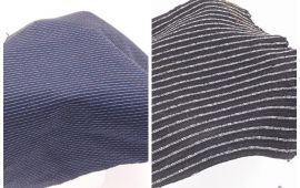 Vải thun sọc (TS10906) - Màu đen sọc xanh, trắng - Khổ 1.6 mét